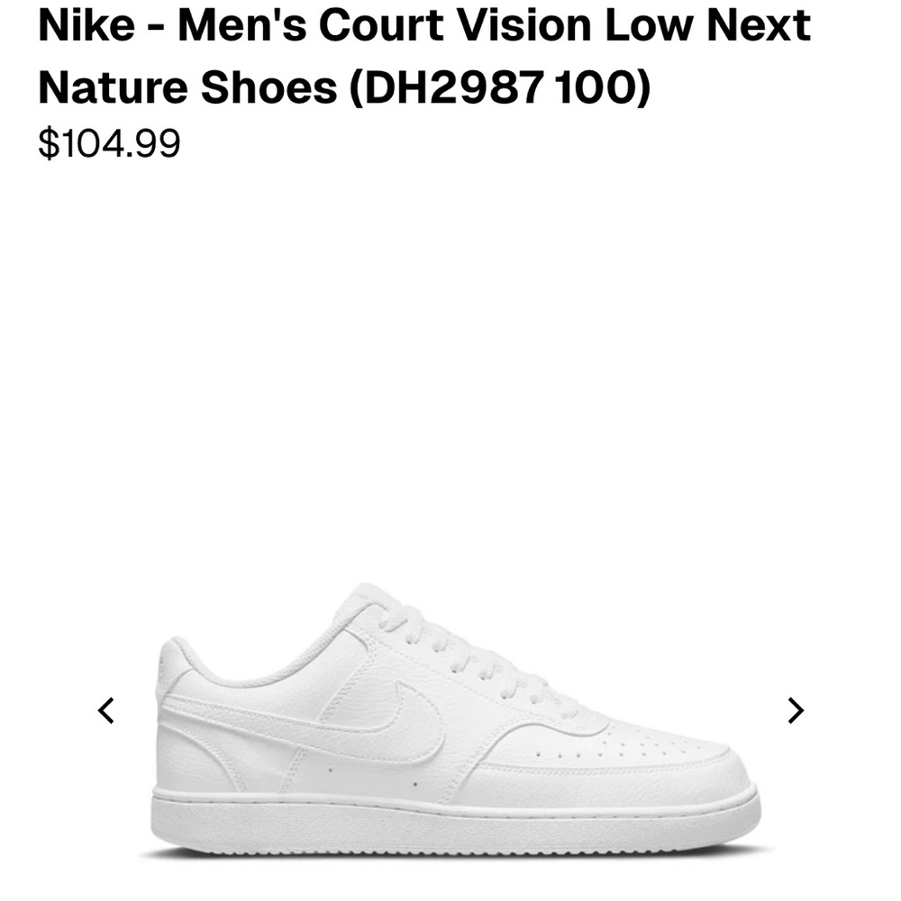 Nike Men's Court Vision Low Next Nature Sneakers - White